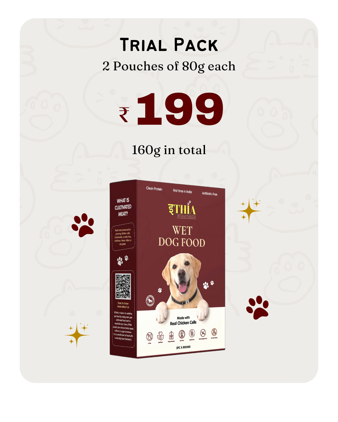 Ethia Premium Wet Dog Food – Trial Pack (2 Pouches x 80g)