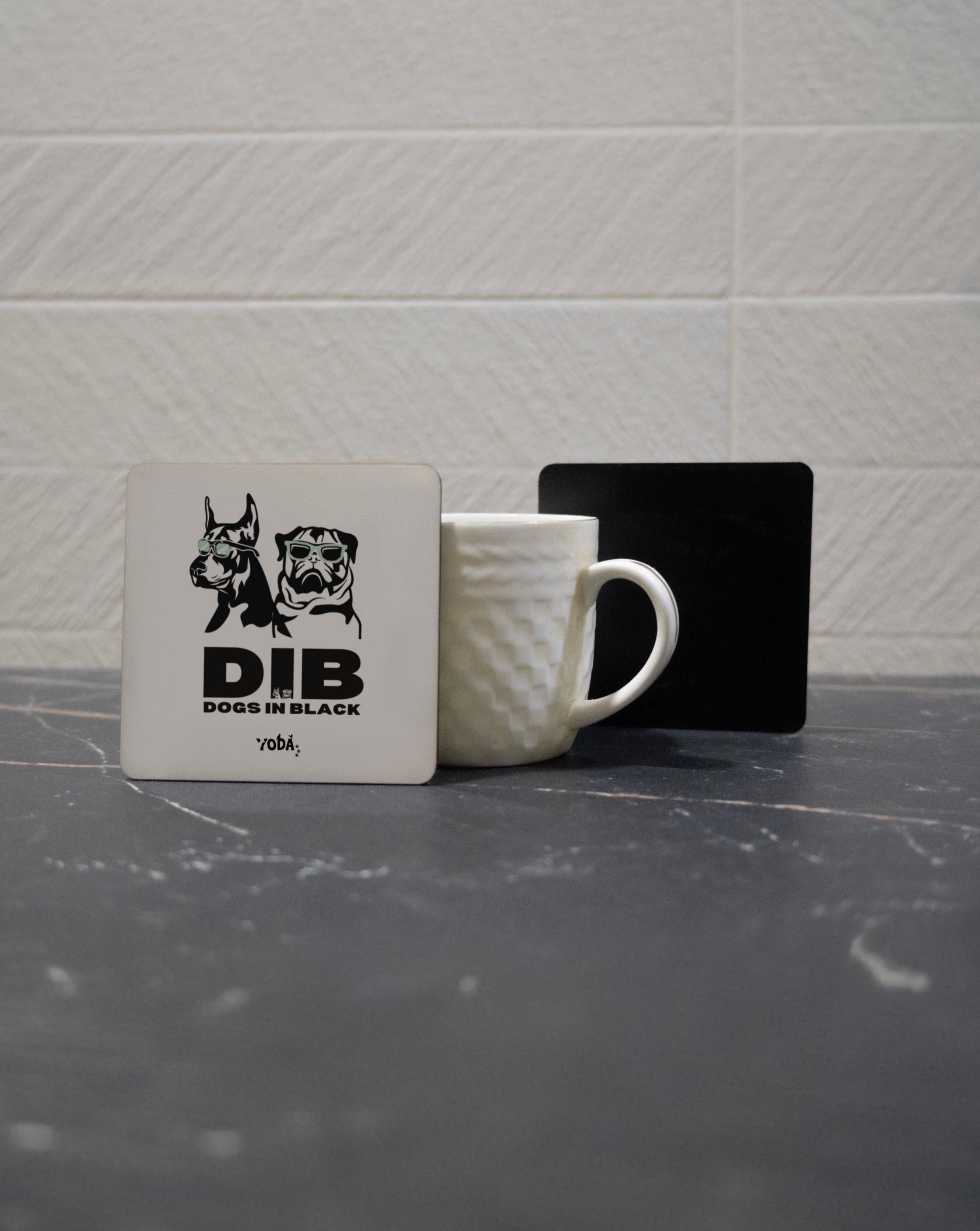 Dogs in Black Coaster