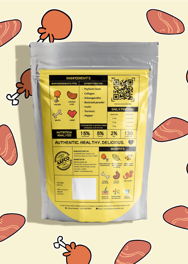 Pack of:  ⁠Indie Cat Liver & Chicken Home-Style Meal, Wet Food for Cats & Kittens, Gluten & Grain Free Cats Gravy Meal, No Artificial Flavours Kitten Food, Non-Vegetarian Cat Foods Pouch (80g each)