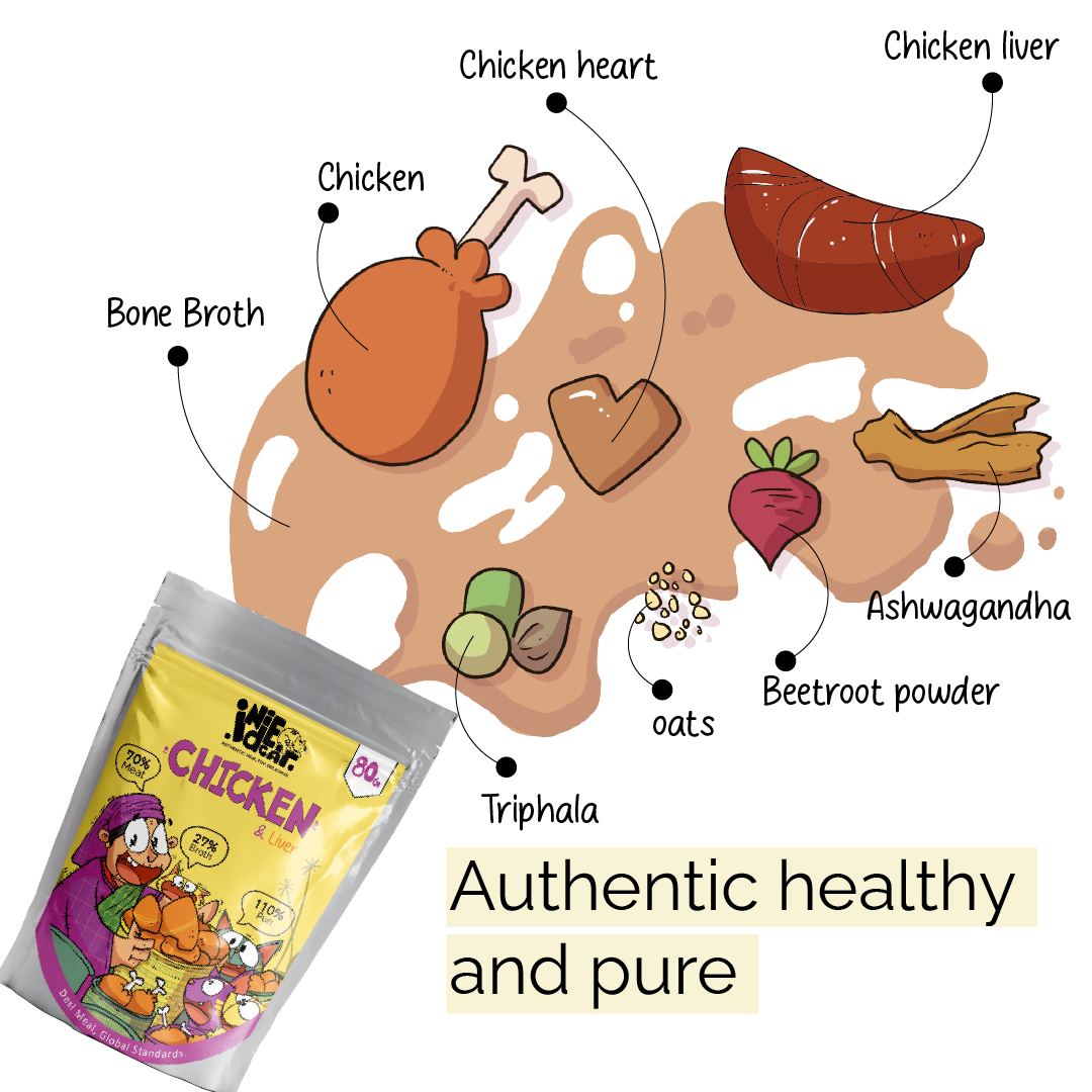 Pack of:  ⁠Indie Cat Liver & Chicken Home-Style Meal, Wet Food for Cats & Kittens, Gluten & Grain Free Cats Gravy Meal, No Artificial Flavours Kitten Food, Non-Vegetarian Cat Foods Pouch (80g each)