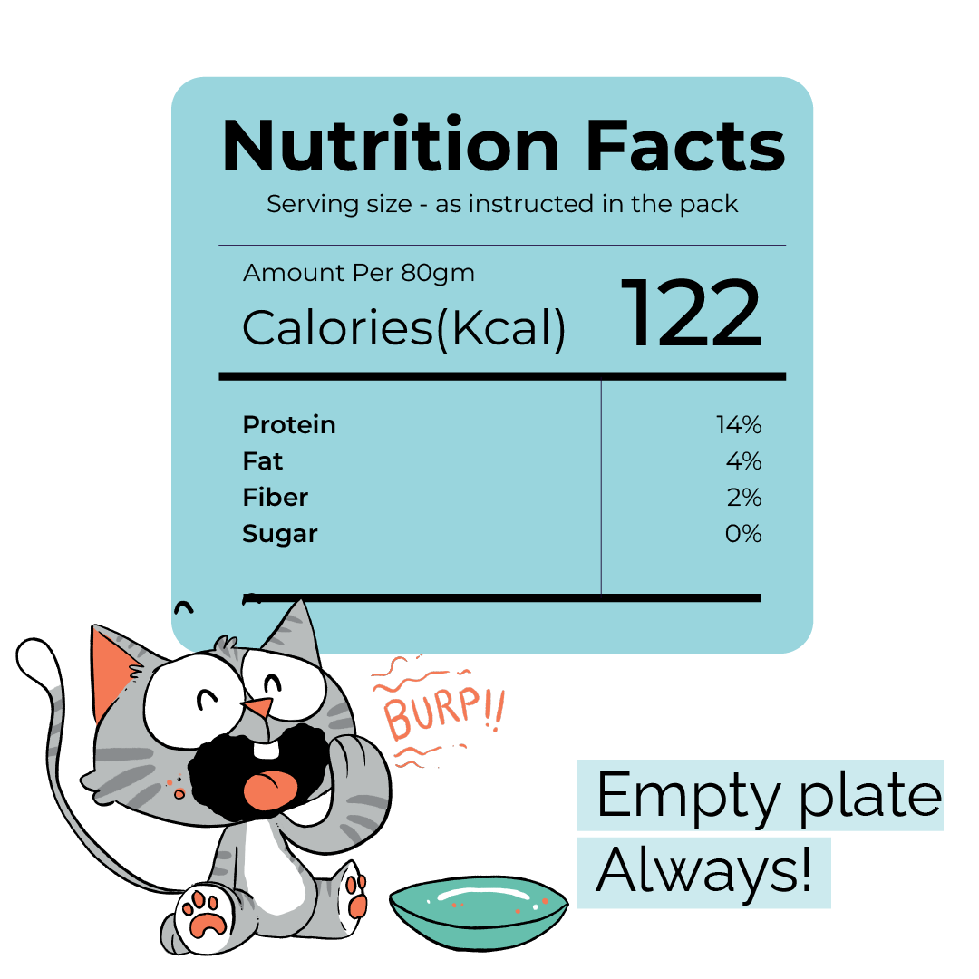 Pack of:  ⁠Indie Cat Chicken, White Fish and Sardine Home-Style Meal, Wet Food for Cats & Kittens, Gluten & Grain Free Cats Gravy Meal, No Artificial Flavours Kitten Food, Non-Vegetarian Cat Foods Pouch (80g each)