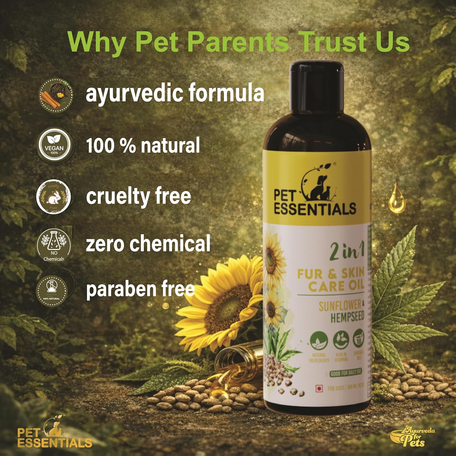 Sunflower & Hemp Seed Fur and Skin Care Oil
