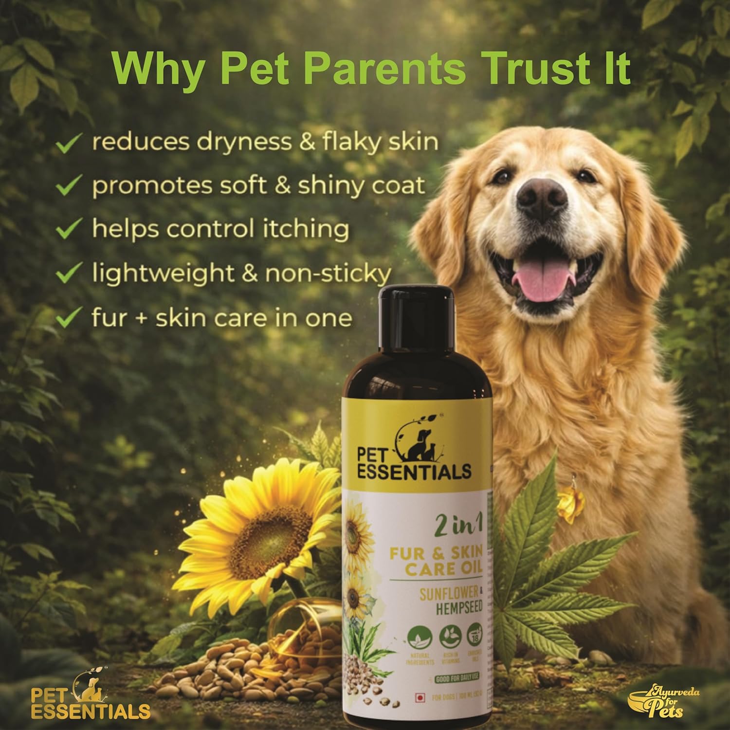 Sunflower & Hemp Seed Fur and Skin Care Oil