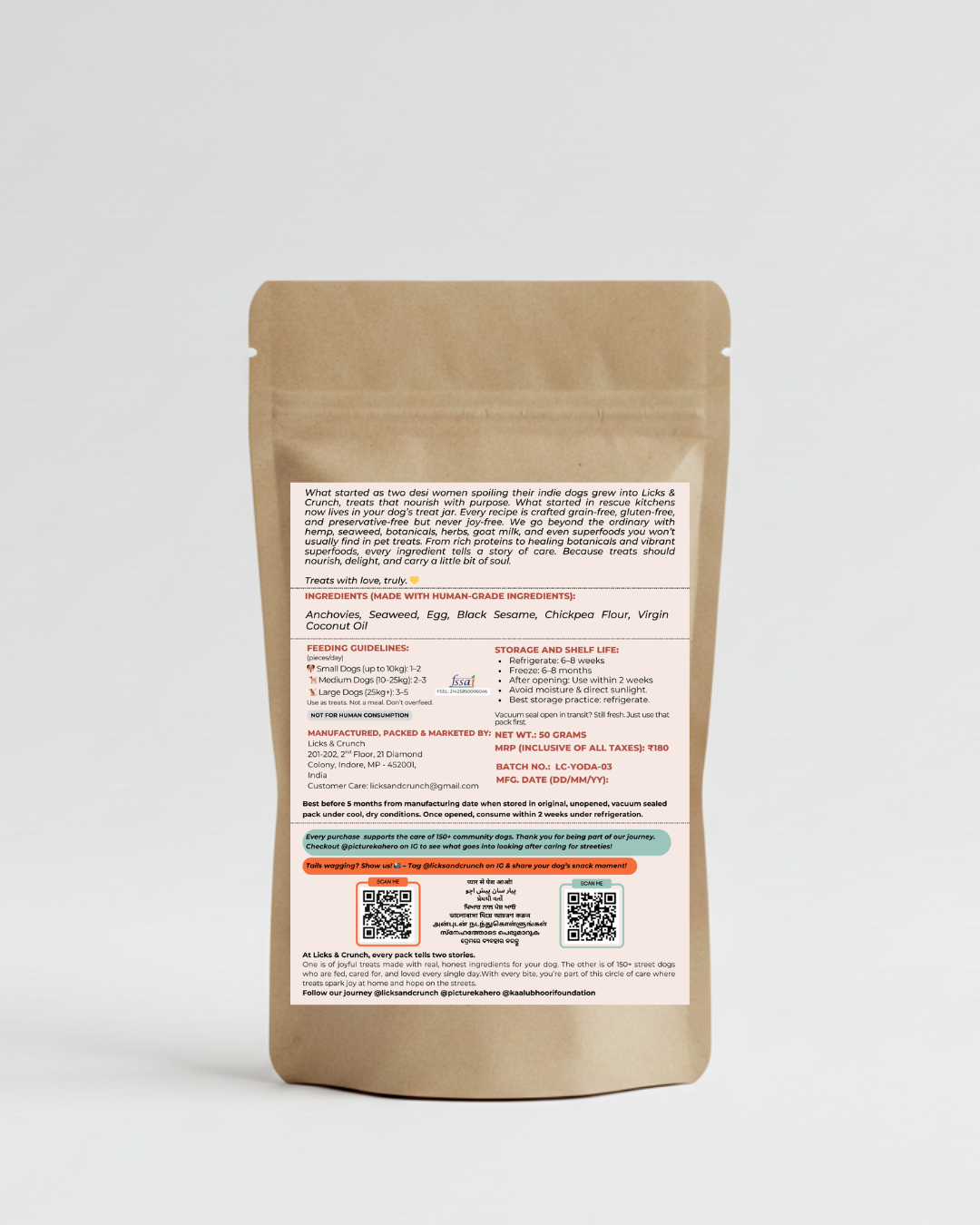 Anchovies Dog Treats – Corals & Fish (50g)