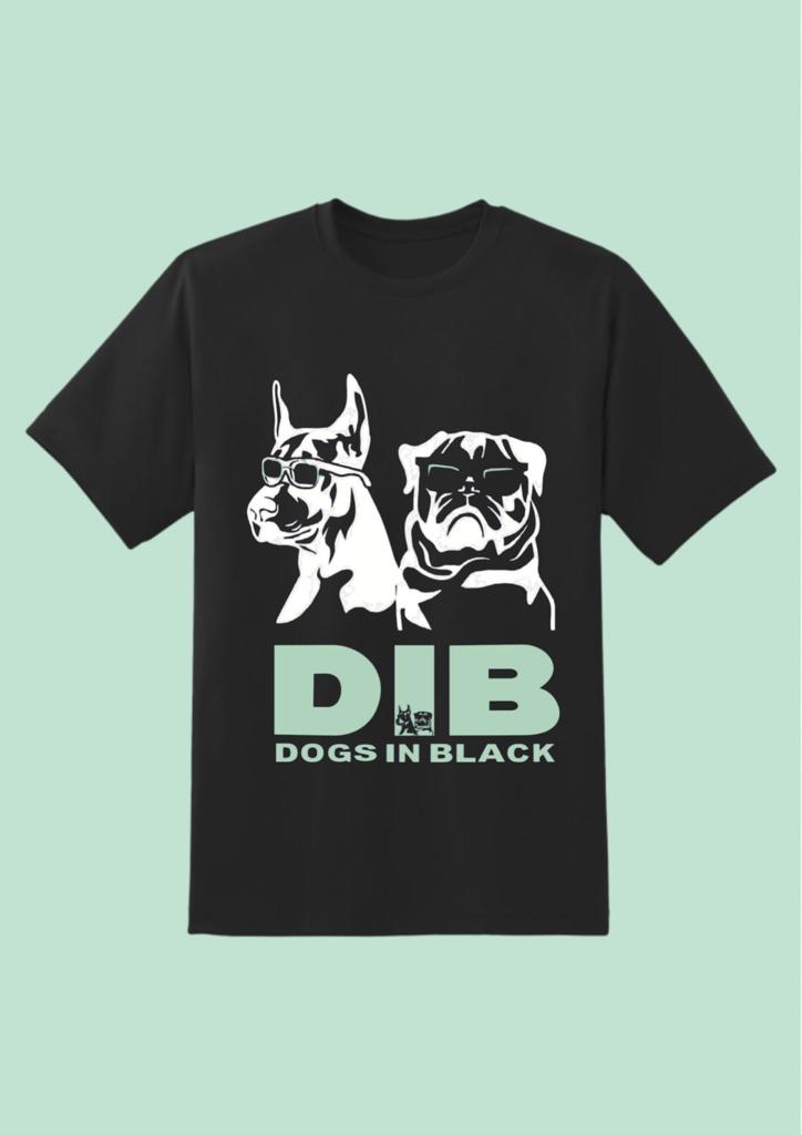 Dogs in Black T-shirt- UNISEX