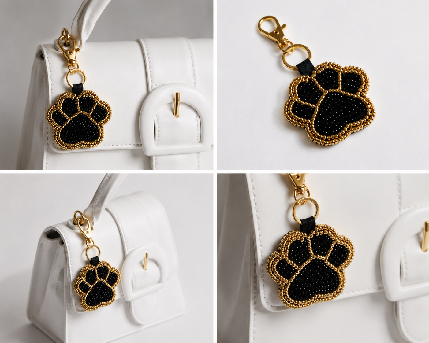 Beaded Paw Keychains