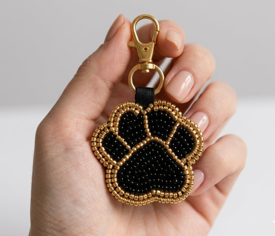 Beaded Paw Keychains