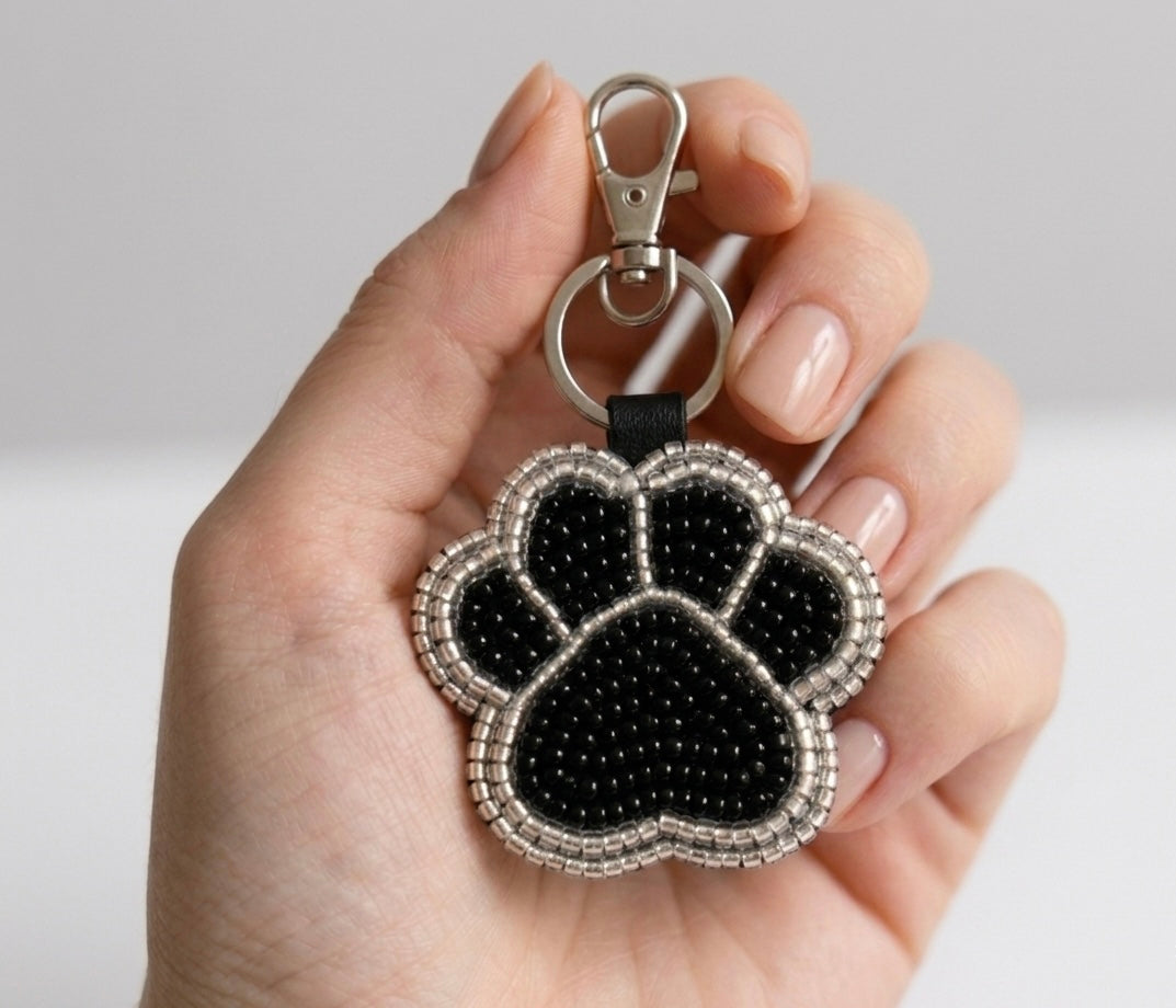 Beaded Paw Keychains