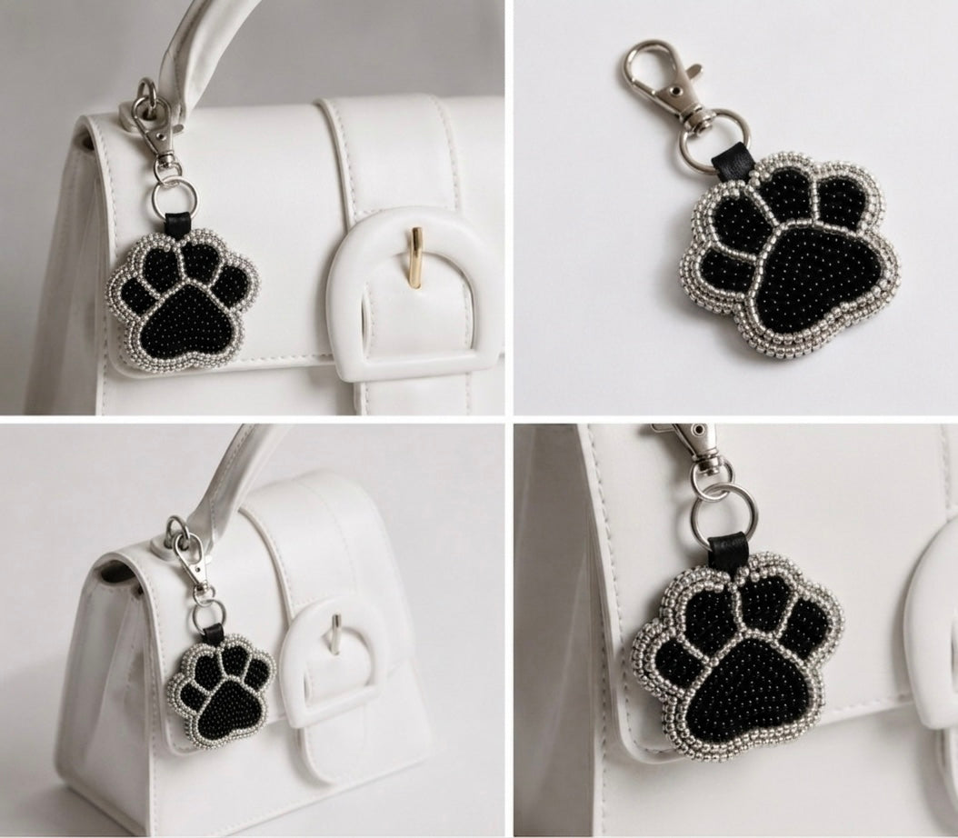 Beaded Paw Keychains