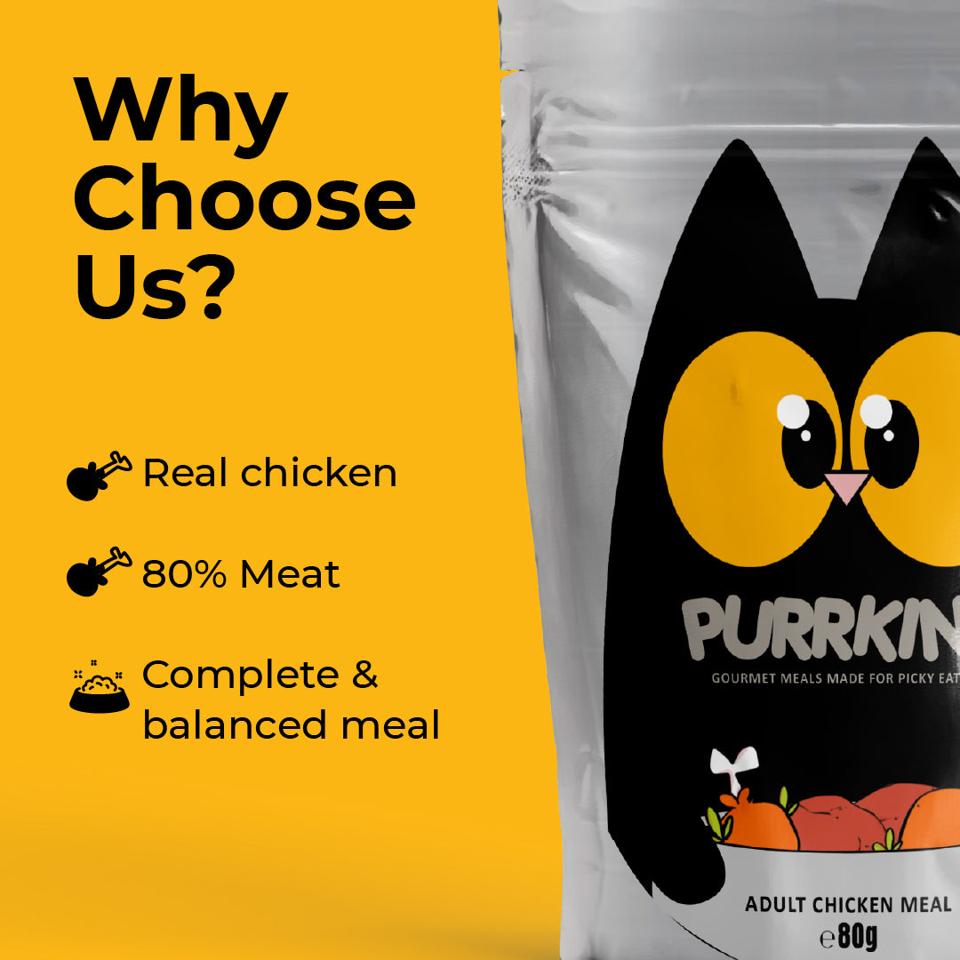 Purrkins Adult Chicken Meal (80g packs)