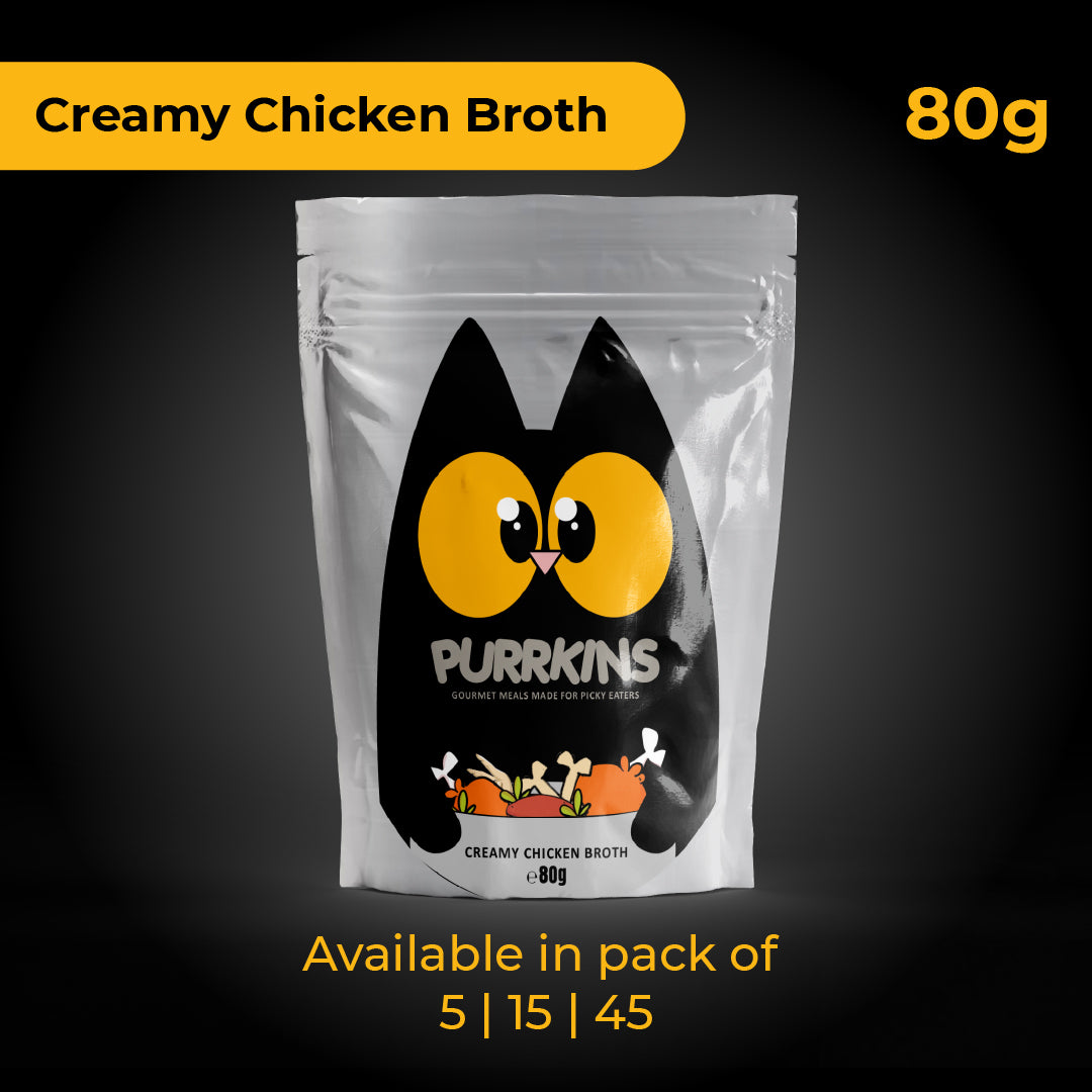 Purrkins Creamy Chicken Broth (80g packs)
