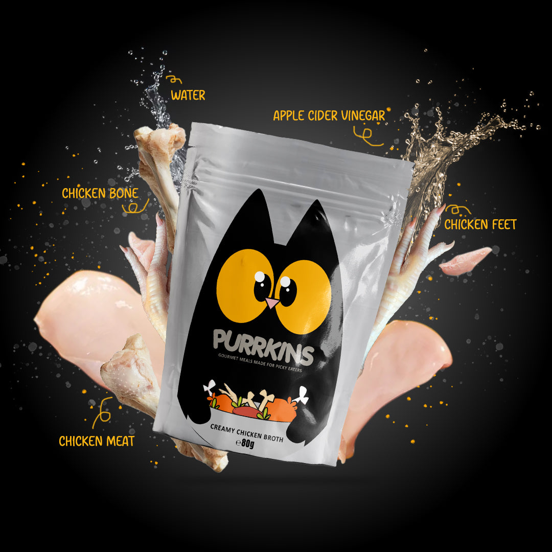 Purrkins Creamy Chicken Broth (80g packs)