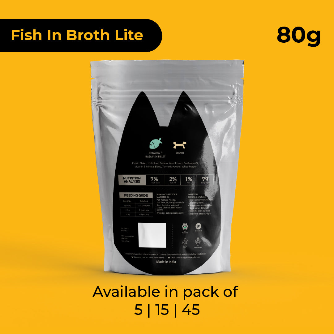Purrkins Fish in Broth Lite (80g packs)