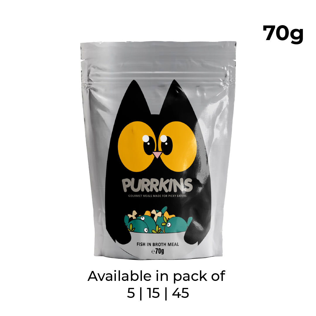 Purrkins Fish Broth Meal Adult Cat (70g packs)