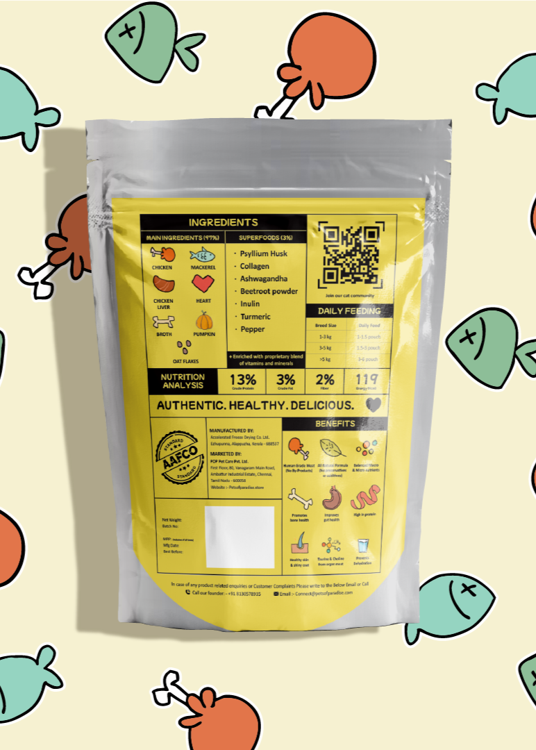 Pack of:  ⁠Indie Cat Senior Cat Home-Style Meal, Wet Food for Cats & Kittens, Gluten & Grain Free Cats Gravy Meal, No Artificial Flavours Kitten Food, Non-Vegetarian Cat Foods Pouch (80g each)