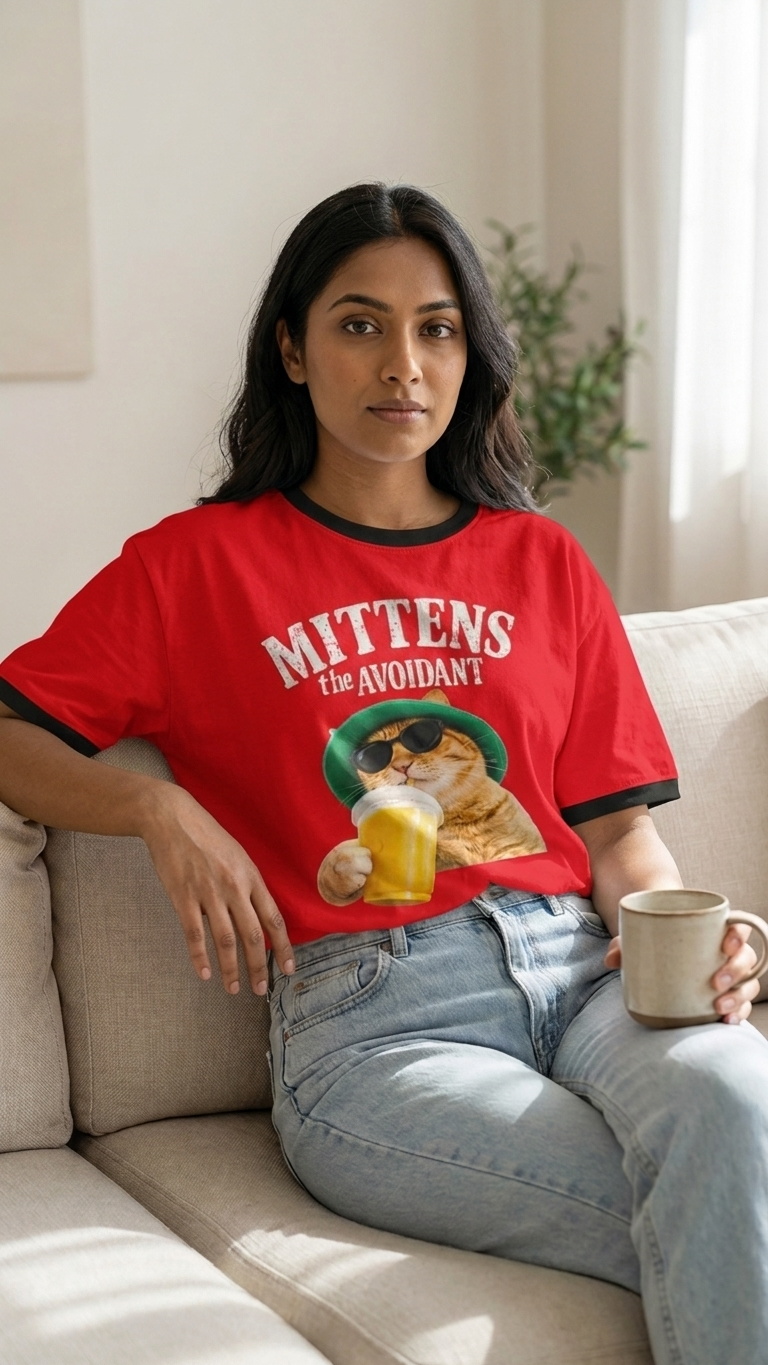 Mittens the Avoidant Oversized T-Shirt - UNISEX