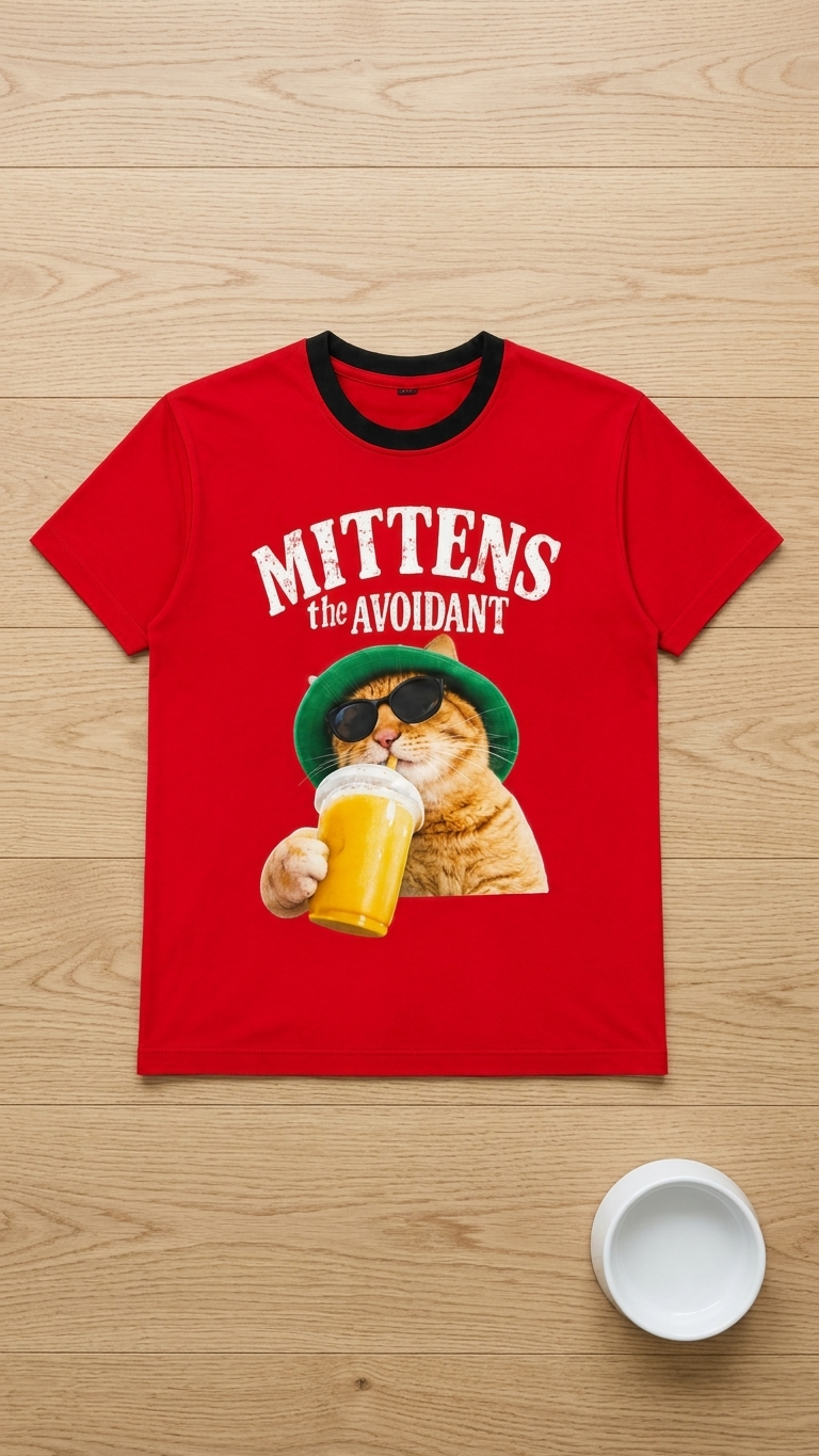 Mittens the Avoidant Oversized T-Shirt - UNISEX