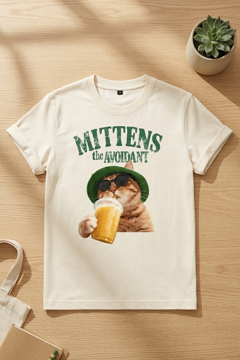 Mittens the Avoidant Oversized T-Shirt - UNISEX