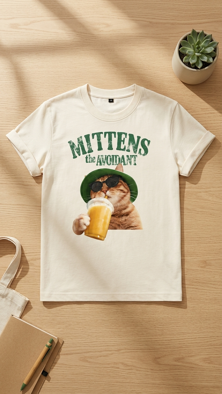 Mittens the Avoidant Oversized T-Shirt - UNISEX