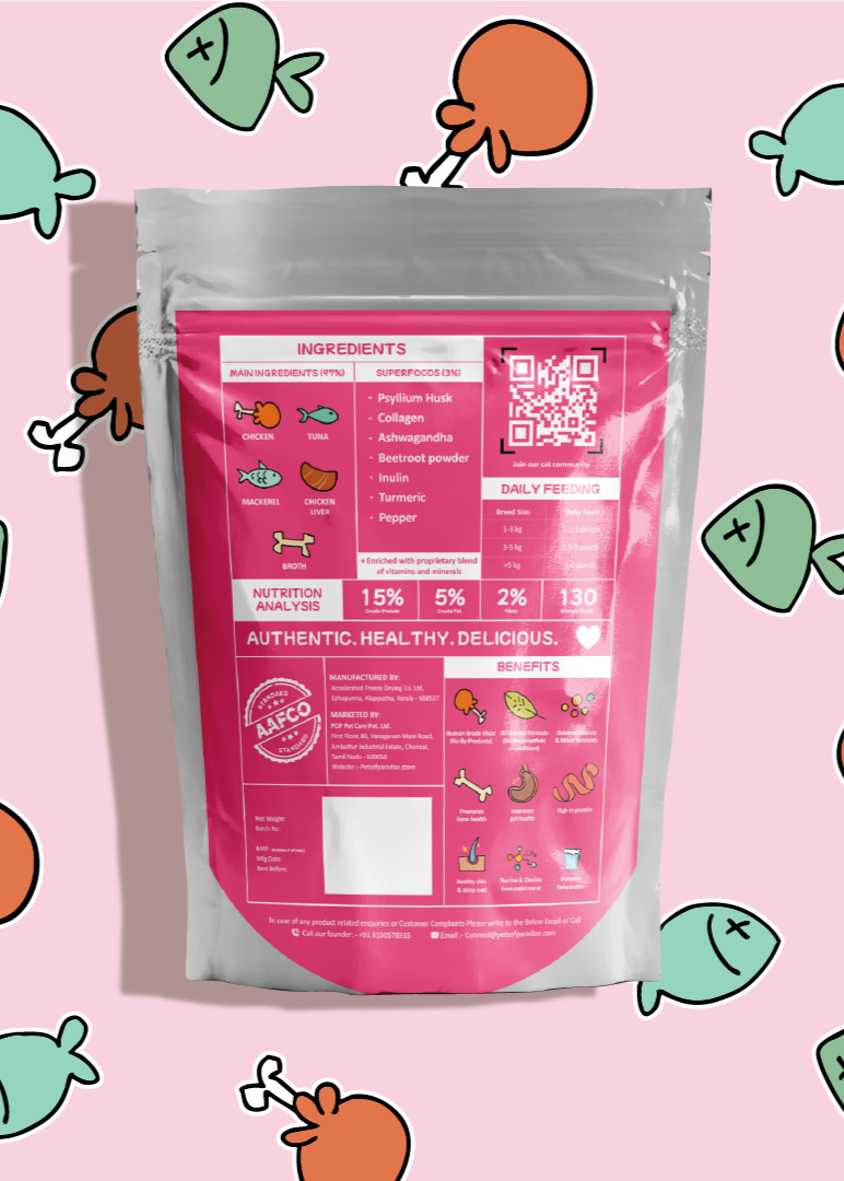 Pack of: ⁠Indie Cat Tuna Mackerel & Chicken Home-Style Meal, Wet Food for Cats & Kittens, Gluten & Grain Free Cats Gravy Meal, No Artificial Flavours Kitten Food, Non-Vegetarian Cat Foods Pouch (80g each)